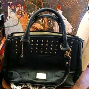 👛👜CLARKS LEATHER SHOULDER BAG Size 14"×10"×5",Excellent Vintage Gift. 🎁
